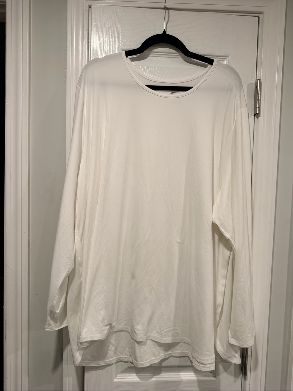 NWOT J.Jill Fit Size 4X White Performance Long Sleeve Stretch Round Hem Top